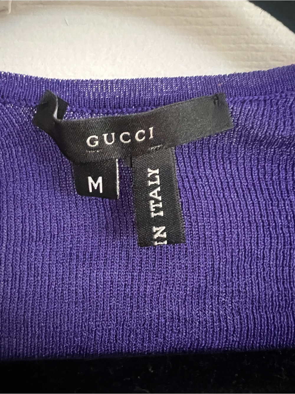 Y2K Vintage Gucci Early 2000’s  Women’s Purple V-Neck 100% Silk Long Sleeve Top - Picture 3 of 8